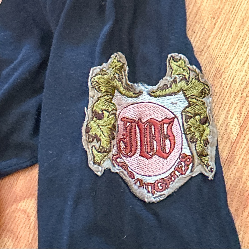 Johnny Was LA Black Long Sleeve Embroidered Shirt Top Floral Logo Amour Heart M - Picture 6 of 14